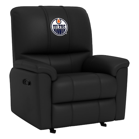 Dreamseat Rocker Recliner with Edmonton Oilers Logo XZ52031CDRRBLK-PSNHL41010